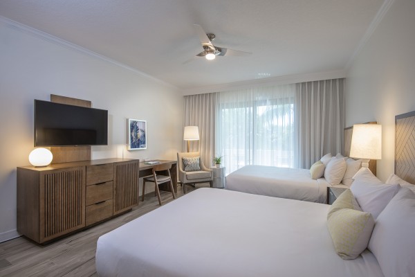 Hawks Cay Guestroom with 2 Queen beds and TV