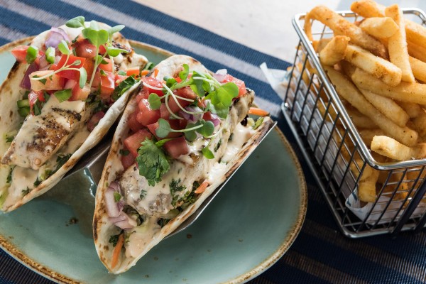 Fish tacos at Angler and Ale restaurant