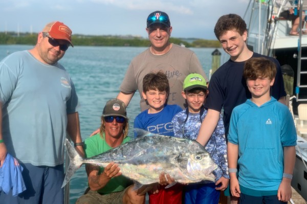 Permit caught on family friendly Final Final fishing charter at Hawks Cay Resort in the Florida Keys