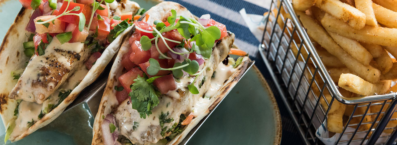 fish tacos at angler and ale