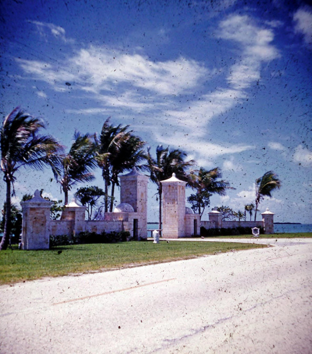 Vintage image of gate leading toward Duck Key