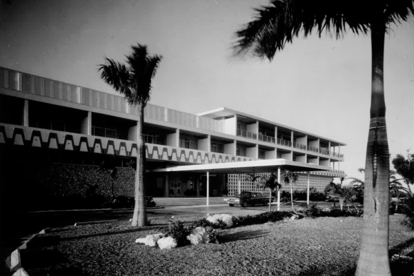Historic black and white photos of Hawks Cay Resort in the Florida Keys