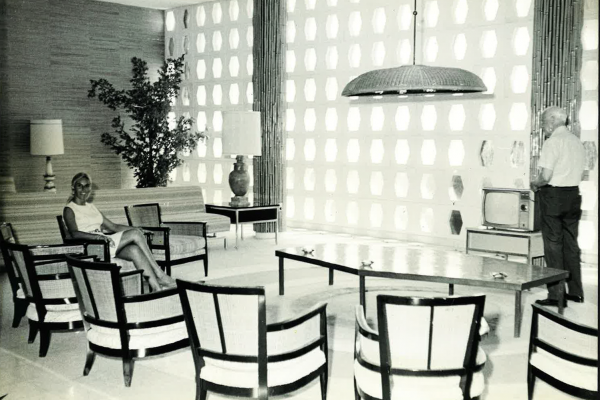 Black and white photo resort suite